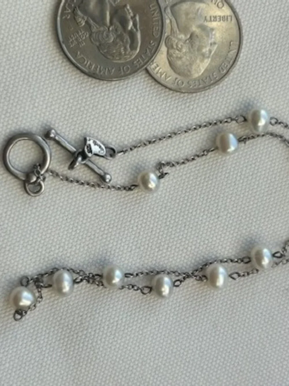 CAROLEE Sterling Silver Freshwater Pearl & Toggle Clasp NECKLACE_10